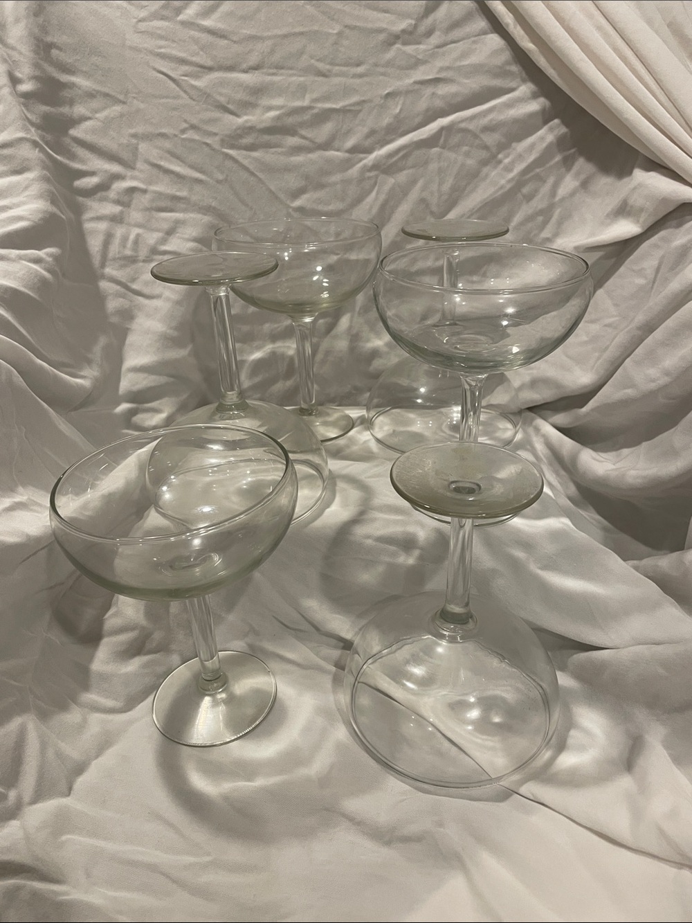 Clear Glass Coupe Cocktail Glasses - Set of 6